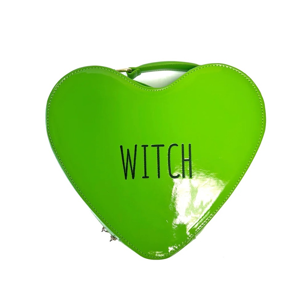 Backstitch Bruja Green Heart “WITCH” Crossbody Halloween Purse